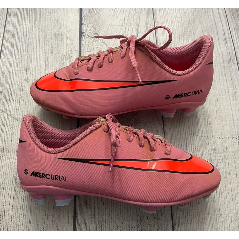 Pink Nike Mercurial Girl Soccer Cleats Shoes, Size Youth 2.5